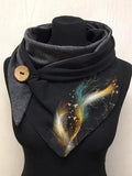 Women's Abstract Art Feather Plush Casual Scarf