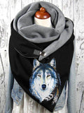 Wolf print casual scarf and shawl