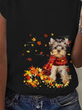 Woman's Cute Dog YorkShire Casual T-shirt