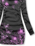 Floral Butterfly Casual Print Sweatshirt