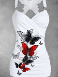 Women's Vintage Butterfly Art Print Art Tank Top