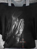 Women's Vintage Jesus Art Printed Gothic Two Piece Top