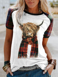 Women's Highland Cattle Print T-shirt