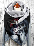 Punk Skull Print Scarf Scarves