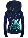 Women's Owl Casual Hooded Sweatjacken