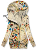 Women's Winter Butterfly Art Print Casual Track Jacket