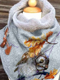 Women's Vintage Winter Owl Print Casual Wrap Scarf