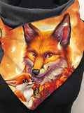 Winter Fox Print Scarf and Shawl