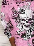 Women's Pink Punk Skull Sweatshirt