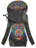 Women's Mandala Owl Casual Sweatjacken