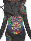 Women's Mandala Owl Casual Sweatjacken