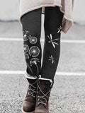 Women's Dandelion And Dragonfly Art Casual Tight Leggings