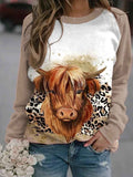 Women's West Cow Print Sweatshirt