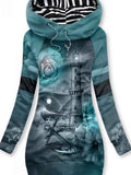 Women's Flower And Anchor Art Print Sweatjacke