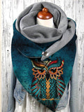 Women's Retro Owl Casual  Shawl Scarf