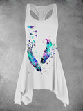 Women's Feather Bird Art Print Casual Tank Top