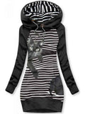 Women's Cat Print Sweatjacke