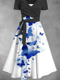 Women's Butterfly Print Two-Piece Dress