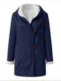 Woman's Autumn And Winter Fashion Horn Button Fleece Warm Jacket Cardigan