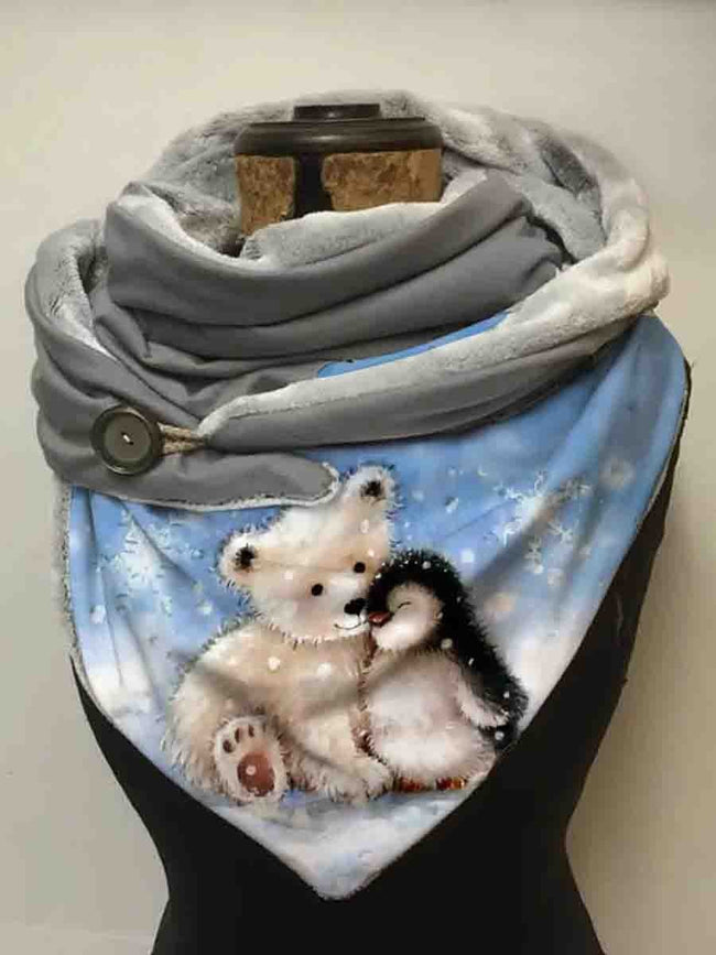 Women's Bear&Penguin Art Casual Wrap Scarf