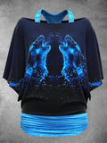 Women's Wolf Art Dolman Sleeves T-Shirt