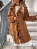 Women's Plush Thick Long-Sleeved Coat Cardigan