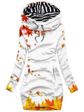 Women's Maple Leaf Art Print Sweatjacke