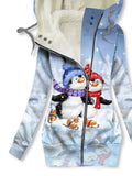 Women's Winter Penguin Print Casual Track Jacket