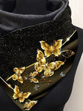 Butterfly Gold Foil Art Print Casual Scarf