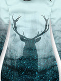 Women's Forest Reindeer Shine Art Casual Sweatshirt