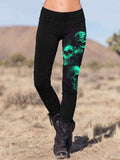 Punk Skull Printed Slim Fit Pants