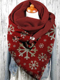 Christmas Snowflake Print Cozy Warm Scarf