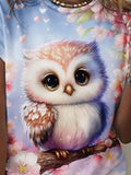 Artistic Sakura Owl T-shirt