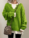 Women's Hemp Pattern Sweater Casual Knit Sweater