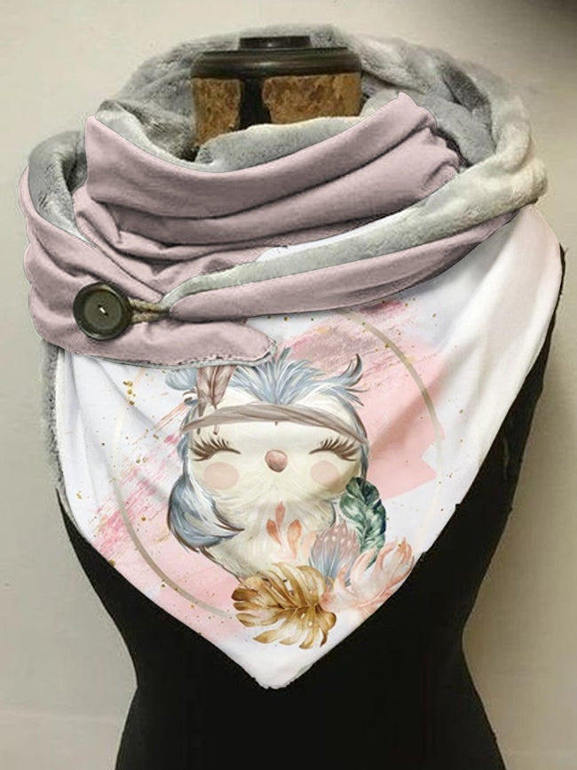 Watercolor Art Owl Casual Scarf and Shawl