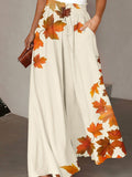 Maple Leaf Artistic Wide Leg Pants