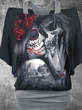 Women's Vintage Punk Skull Two Piece Top