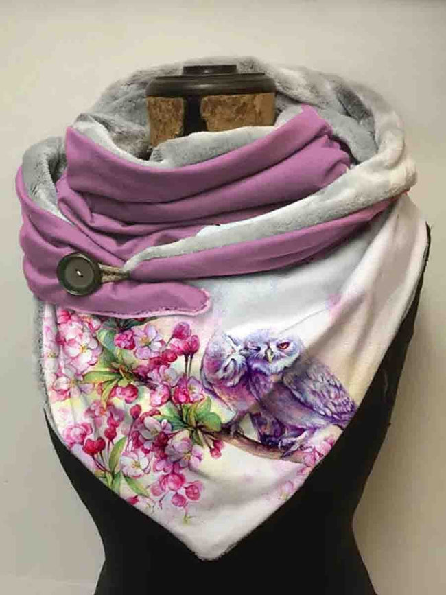 Women's Owl Art Casual Wrap Scarf