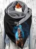 Horse-print casual fleece scarf and shawl