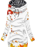 Women's Maple Leaf Art Print Sweatjacke