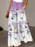 Floral  Artistic Wide Leg Pants