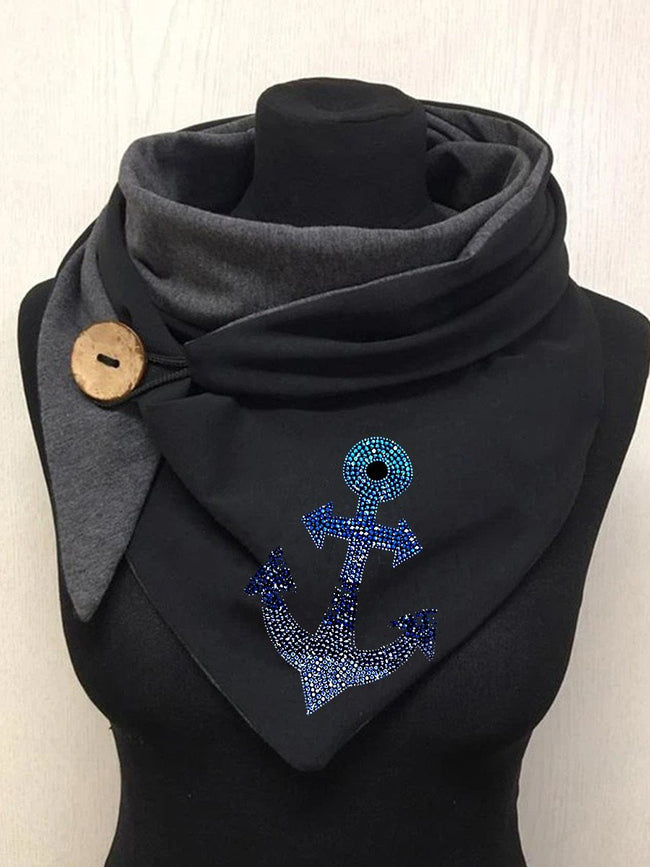 Casual Anchor Cotton Scarf