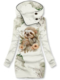 Winter Cute Sloth Casual Print Sweatshirt