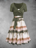 Women's Tie Dye Art Two Piece Dress