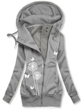 Women's Winter Dandelion Art Print Casual Track Jacket