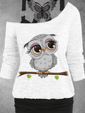 Women's Owl Art Desig Two Piece Suit Top