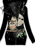 Women's Winter Vintage Owl Print Casual Sweatshirt