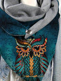 Women's Retro Owl Casual  Shawl Scarf