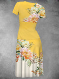 Women's Vintage Floral Print Art Dress