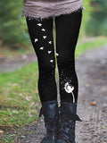 Women's Dandelion Print Casual Leggings